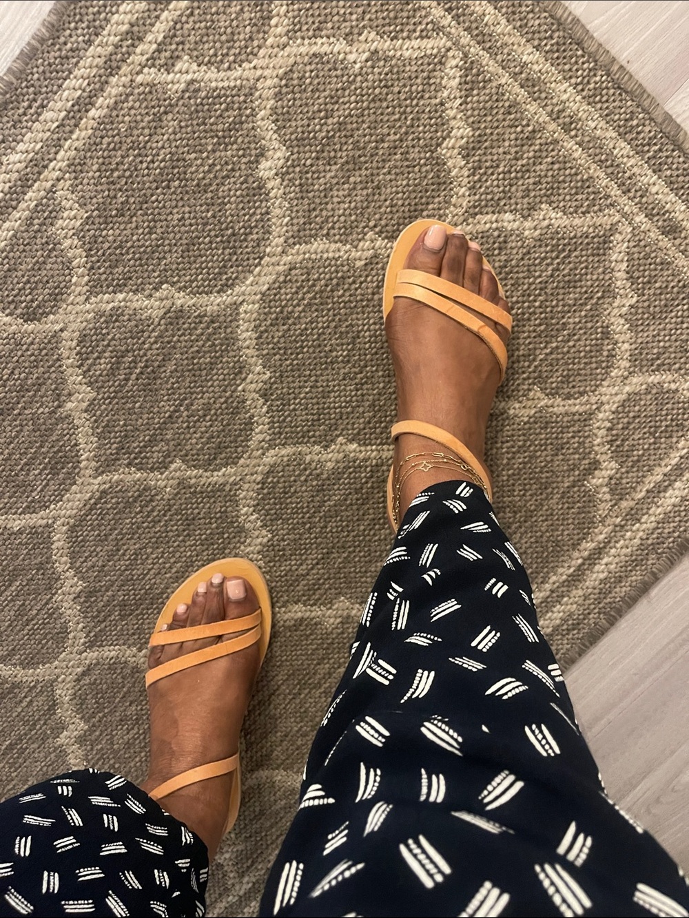 Women's Tan Strappy Ankle-Sling Sandals